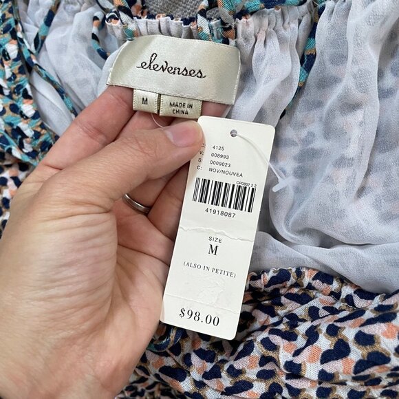 NWT Anthropologie Elevenses Madalenna Ruffle Sleeve Romper Women's Size Medium - Picture 8 of 8